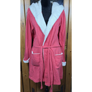 Victorias Secret Sherpa Lined Robe XS/ Sm. Red White Pink Angel Christmas Santa
